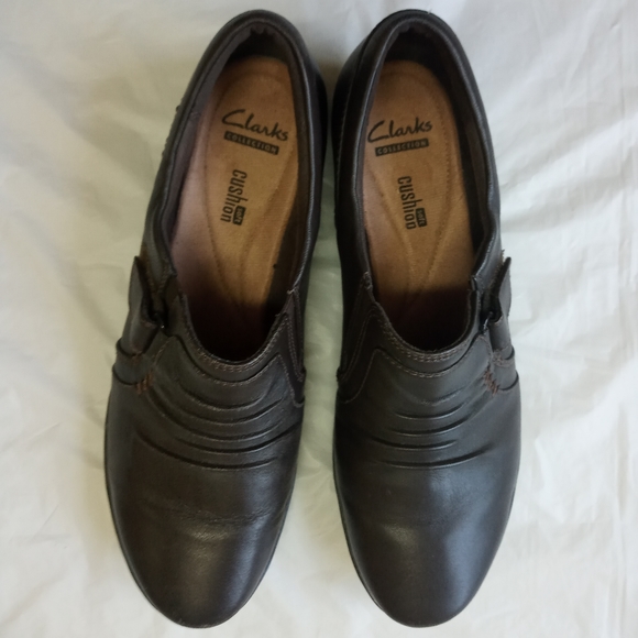 Clarks Collection Soft Cushion Brown Leather Comfy - Picture 3 of 11